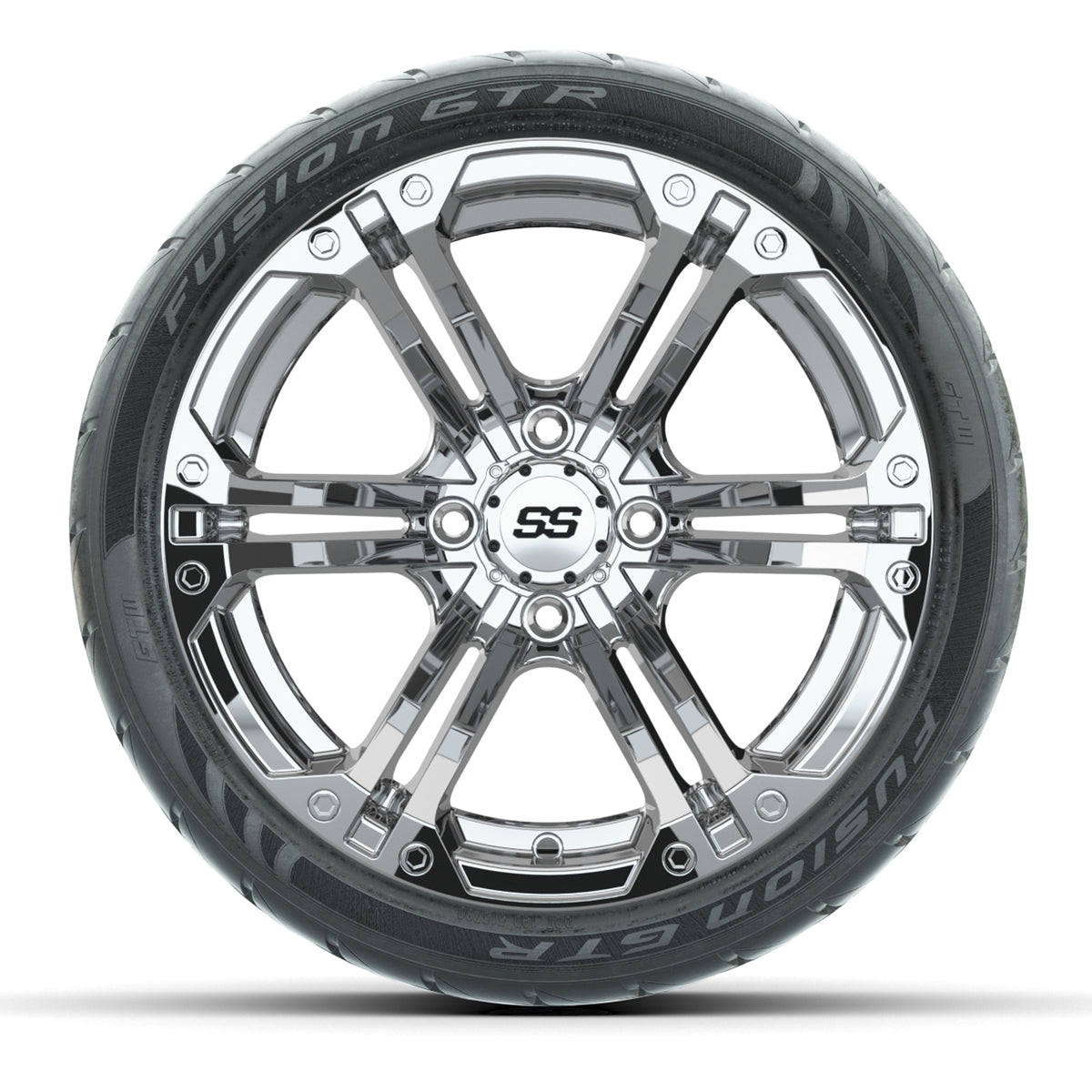 14-inch GTW Chrome Specter Wheels with 205/40-R14 Fusion GTR Street Ti ...