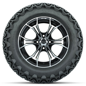 14-inch GTW Machined and Black Spyder Wheels with 23" GTW Predator All-Terrain Tires (Set of 4)