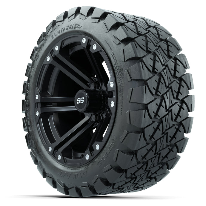 14-Inch GTW Specter Matte Black Wheels with 22x10-14 GTW Timberwolf All-Terrain Tires (Set of 4)