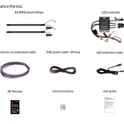 Extreme Whip Kit Qty 2 x 2ft plus LEDCast Controller
