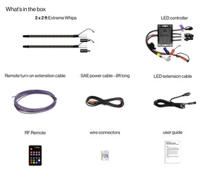 SoundExtreme Whip Kit 2 x 2ft + LEDCast Controller