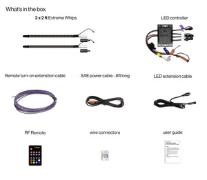 SoundExtreme Whip Kit 2 x 2ft + LEDCast Controller