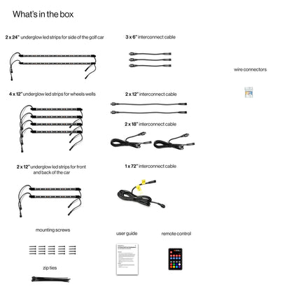 SoundExtreme LED Strips - 2/4 Seat Cart (No LED Controller)