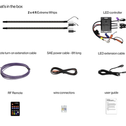 Extreme Whip Kit Qty 2 x 4 ft plus LEDCast Controller