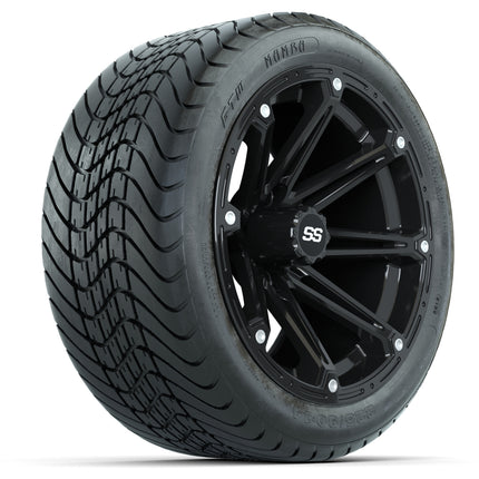 14-inch GTW Element Wheels / Black Finish with 225/30-14 Mamba Street Tires (Set of 4)