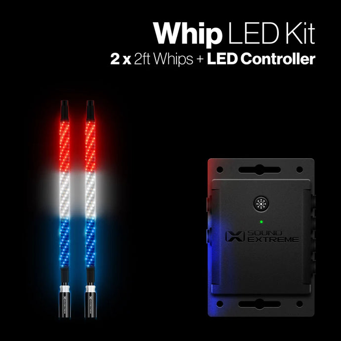 SoundExtreme Whip Kit 2 x 2ft + LEDCast Controller