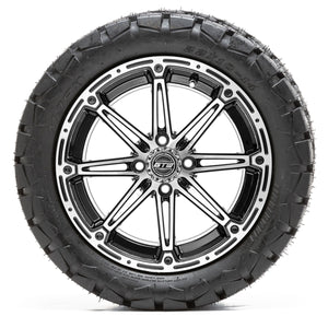 14” GTW Element Black and Machined Wheels with 22” Timberwolf Mud Tires – Set of 4