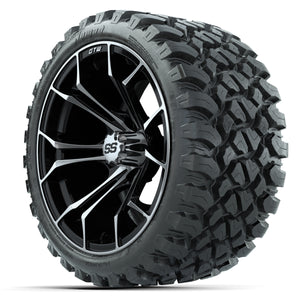 15" GTW Spyder Machined and Black Wheels with GTW Nomad Off Road Tires (Set of 4)