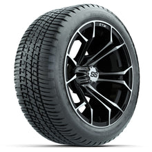 Load image into Gallery viewer, 14-inch GTW Spyder Wheels / Machined &amp; Black Finish with 205/30-14 Fusion Street Tires Set of (4)