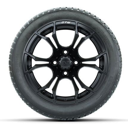14-inch GTW Spyder Wheels / Matte Black Finish with 205/30-14 Fusion Street Tires (Set of 4)