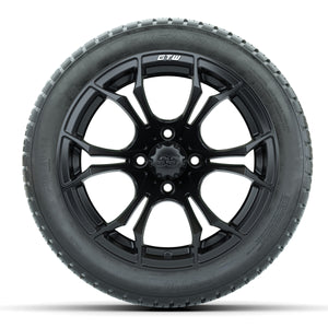 14-inch GTW Spyder Wheels / Matte Black Finish with 205/30-14 Fusion Street Tires (Set of 4)