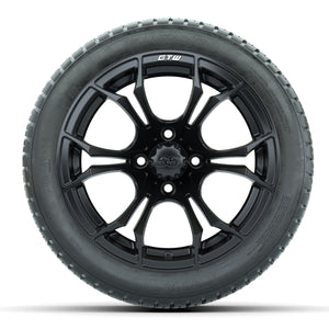 14-inch GTW Spyder Wheels / Matte Black Finish with 205/30-14 Fusion Street Tires (Set of 4)