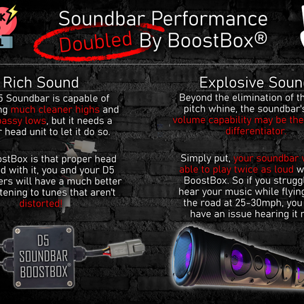 Evolution D5 Soundbar BoostBox Converted Carts Evolution D5 Soundbar BoostBox Converted Carts
