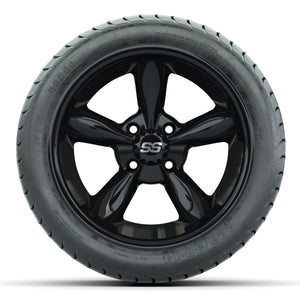 14-inch GTW Godfather Wheels / Black Finish with 225/30-14 Mamba Street Tires (Set of 4)