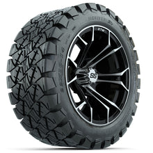 Load image into Gallery viewer, 14-Inch GTW Spyder Machined and Black Wheels with 22x10-14 GTW Timberwolf All-Terrain Tires (Set of 4)