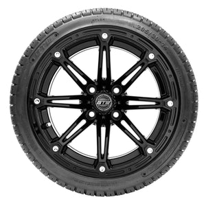 14-inch GTW Element Matte Black Wheels with 18-inch Fusion Street Tires Set of (4)