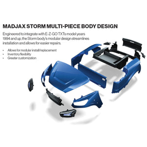 Storm Body Kit for E-Z-GO TXT Golf Carts - Black Metallic
