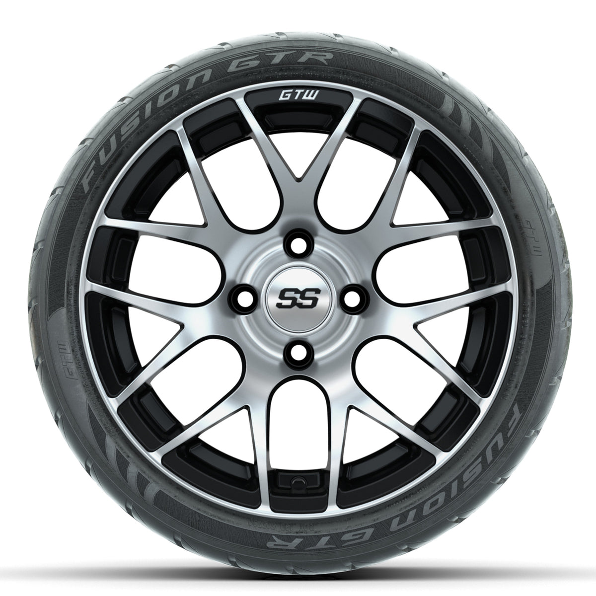 14-inch GTW Machined & Black Pursuit Wheels with 205/40-R14 Fusion GTR ...