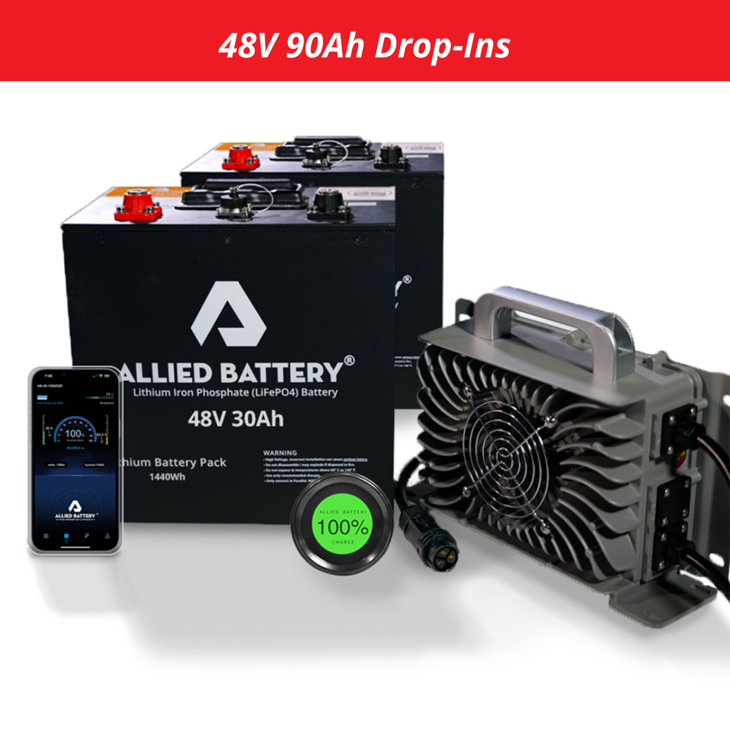 Allied 48V 90Ah Drop-In Lithium Battery Bundle for ICON Golf Carts