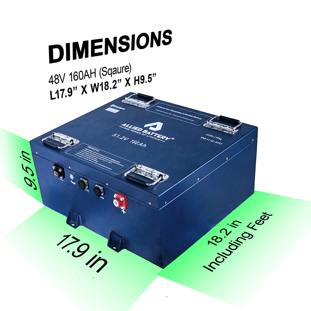 Allied 48V 160Ah SQUARE Lithium Battery Bundle for Club Car Golf Carts ...