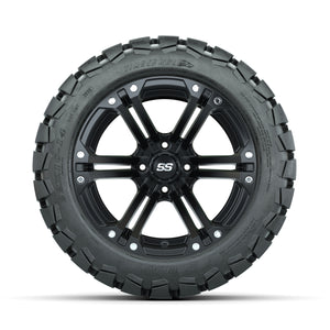 14-Inch GTW Specter Matte Black Wheels with 22x10-14 GTW Timberwolf All-Terrain Tires (Set of 4)