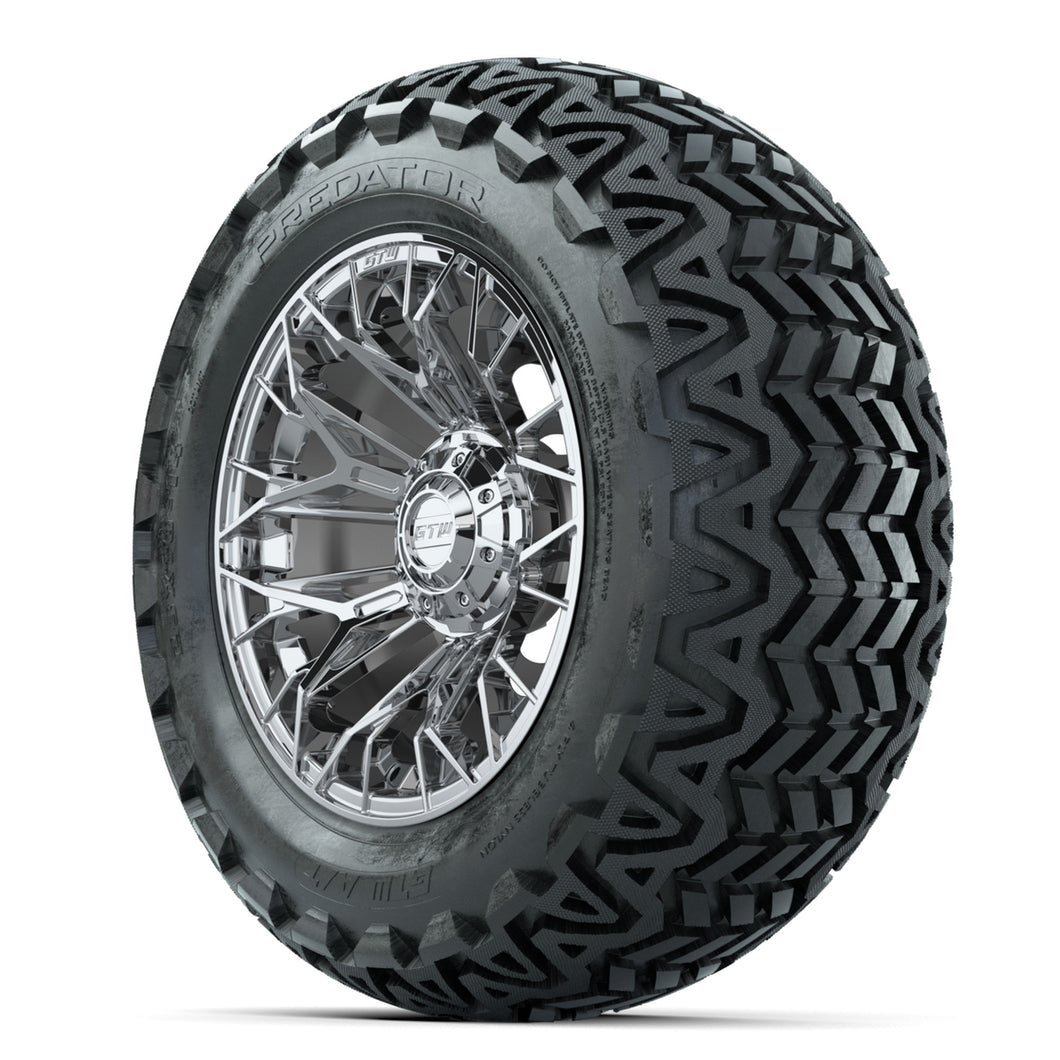 14-Inch GTW Stellar Chrome Wheels with 23 Inch Predator All-Terrain Tires Set of (4)