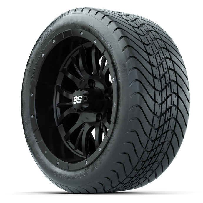 14-inch GTW Diesel Wheels / Matte Black Finish with 225/30-14 Mamba Street Tires Set of (4)