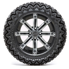 Load image into Gallery viewer, 14-inch GTW Tempest Black and Machined Wheels with 23” Predator All-Terrain Tires (Set of 4)