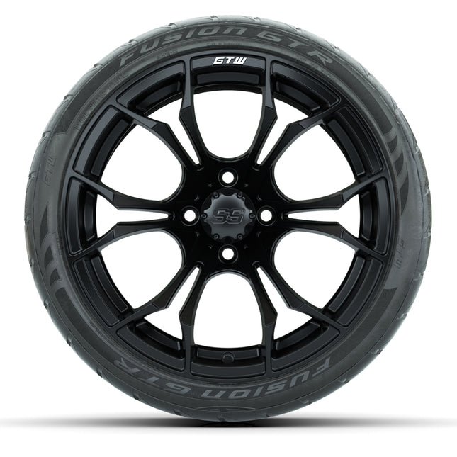 15-Inch GTW Spyder Matte Black Wheels with GTW Fusion GTR Street Tires (Set of 4)