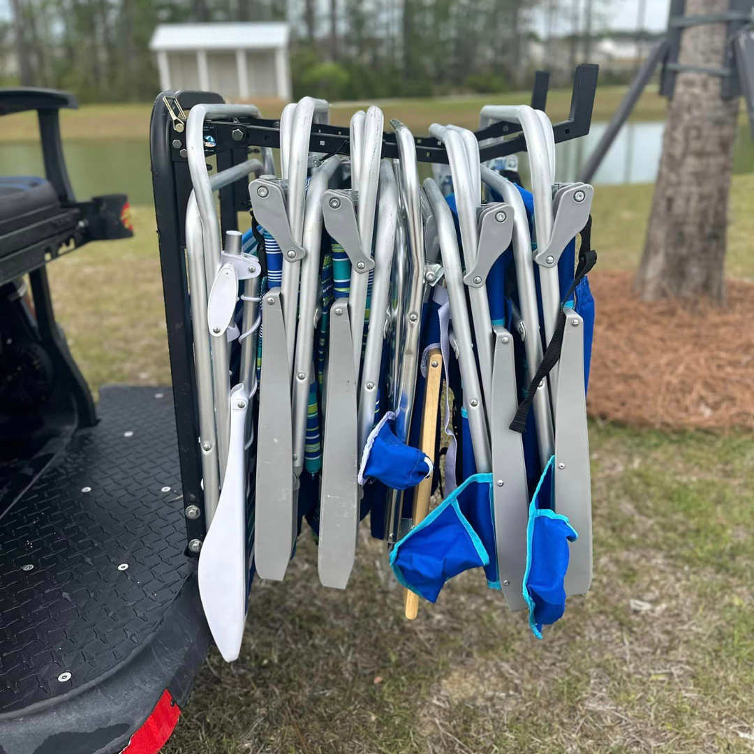 Beach Rack Plastic Golf Cart Beach Chair Rack – Converted Carts
