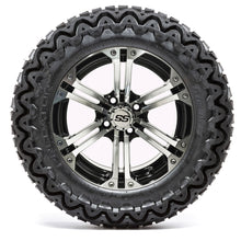 Load image into Gallery viewer, 14-inch GTW Specter Black and Machined Wheels with 23” Predator All-Terrain Tires (Set of 4)