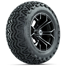Load image into Gallery viewer, 14-inch GTW Machined and Black Spyder Wheels with 23&quot; GTW Predator All-Terrain Tires (Set of 4)