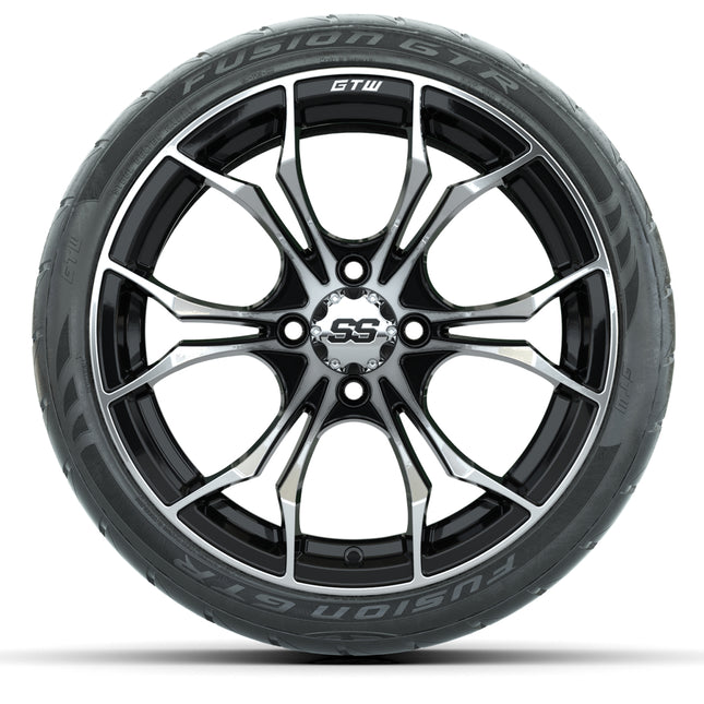 15-Inch GTW Spyder Machined and Black Wheels with GTW Fusion GTR Street Tires (Set of 4)
