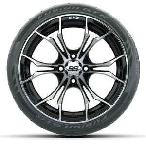 15" GTW Spyder Machined and Black Wheels with GTW Fusion GTR Street Tires (Set of 4)