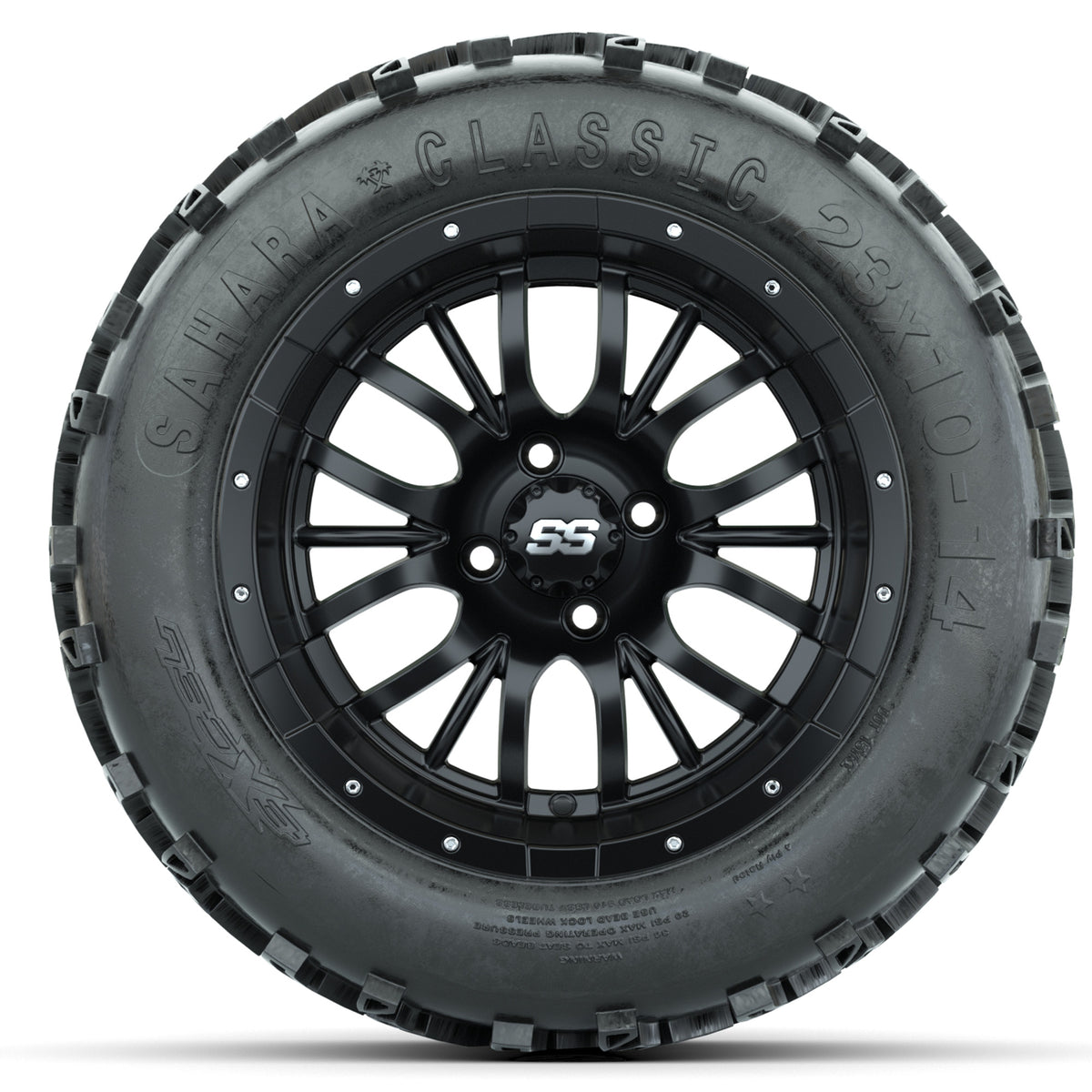 14-inch GTW Matte Black Diesel Wheels with 23x10-14 Sahara Classic All ...