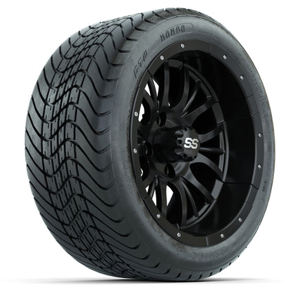 14-inch GTW Diesel Wheels / Matte Black Finish with 225/30-14 Mamba Street Tires (Set of 4)