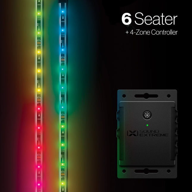 Extreme Strips - 6 Seat Cart + LED Controller