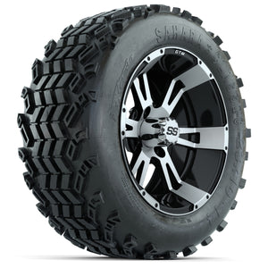 14-inch GTW Machined and Black Yellow Jacket Wheels with 23x10-14 Sahara Classic All-Terrain Tires (Set of 4)
