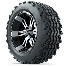 Load image into Gallery viewer, 14-inch GTW Machined and Black Yellow Jacket Wheels with 23x10-14 Sahara Classic All-Terrain Tires (Set of 4)