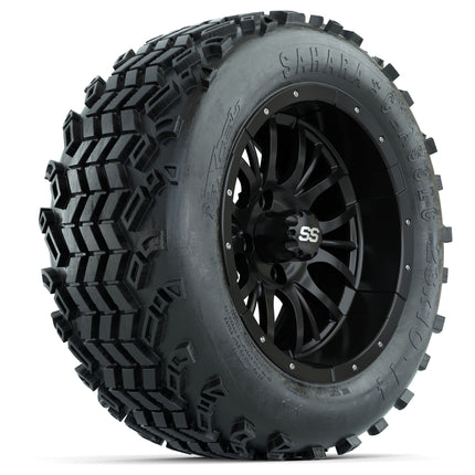 14-inch GTW Matte Black Diesel Wheels with 23x10-14 Sahara Classic All-Terrain Tires (Set of 4)