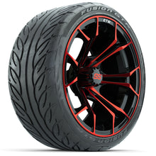 Load image into Gallery viewer, 15&quot; GTW Spyder Red and Black Wheels with GTW Fusion GTR Street Tires (Set of 4)