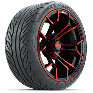 15" GTW Spyder Red and Black Wheels with GTW Fusion GTR Street Tires (Set of 4)