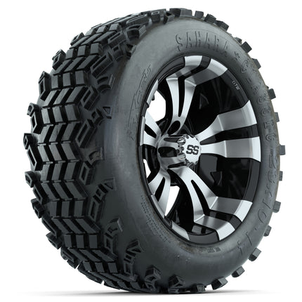 14-inch GTW Machined and Black Vampire Wheels with 23x10-14 Sahara Classic All-Terrain Tires (Set of 4)