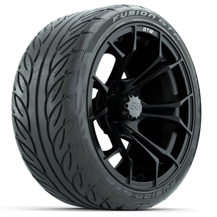 15-Inch GTW Spyder Matte Black Wheels with GTW Fusion GTR Street Tires (Set of 4)