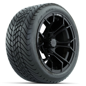 14-inch GTW Spyder Wheels / Matte & Black Finish with 225/30-14 Mamba Street Tires (Set of 4)