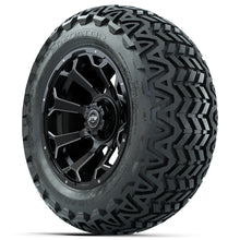 Load image into Gallery viewer, 14-inch GTW Matte Black and Ball Milled Raven Wheels with 23&quot; GTW Predator All-Terrain Tires