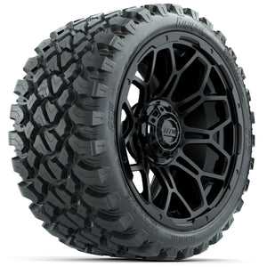 15" GTW Bravo Matte Black Wheels with 23" GTW Nomad All-Terrain Tires (Set of 4)