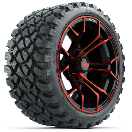 15-Inch GTW Spyder Red and Black Wheels with GTW Nomad Off Road Tires (Set of 4)