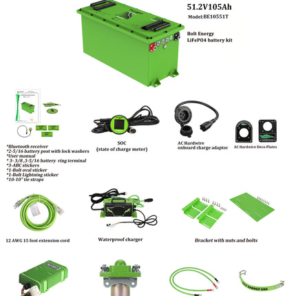 Bolt Energy 48V 105Ah "THIN" Lithium Battery Bundle for Club Car Golf Carts