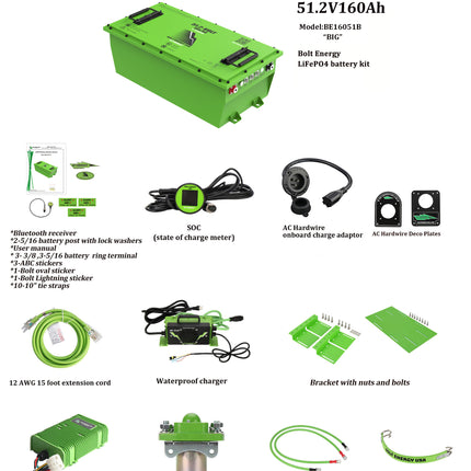 Bolt Energy 48V 160Ah "BIG" Lithium Battery Bundle for Club Car Golf Carts